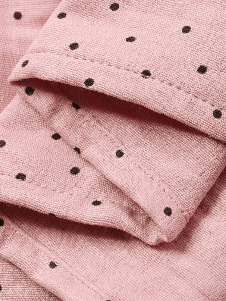Polka Dot Pattern Loose Long Sleeve Dress, Women's Spring Sleepwear