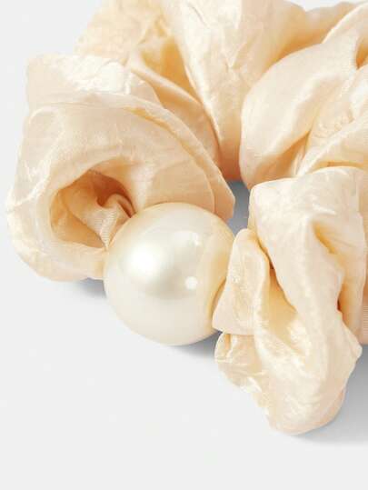 MOTF PREMIUM CHAMPAGNE SATIN SPLICING IMITATION PEARL LARGE INTESTINE RING