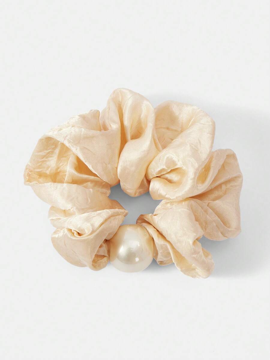 MOTF PREMIUM CHAMPAGNE SATIN SPLICING IMITATION PEARL LARGE INTESTINE RING - Champagne - View 2
