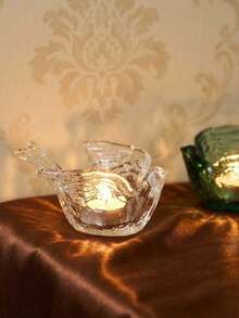 Cirelle Chân nến hình chim phong cách Art Deco – Chân nến bằng thủy tinh pha lê trong suốt được đánh bóng, thích hợp làm quà tặng cho đám cưới, tiệc tùng, ngày lễ và trang trí bàn ăn sang trọng trong nhà. - Nhiều màu - Xem 3