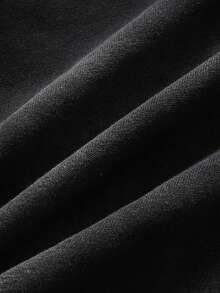 ROMWE MEN Men's Summer Street Acid Wash Rivet Detail Drawstring Waist Shorts - Black - View 6