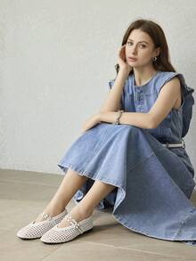 MOTF WOMEN BUCKLE HOLLOW OUT FLATS - White - View 3