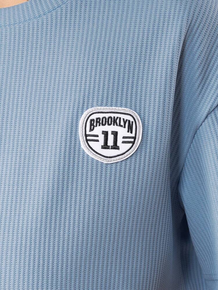Textured Tee With Embroidered Badge