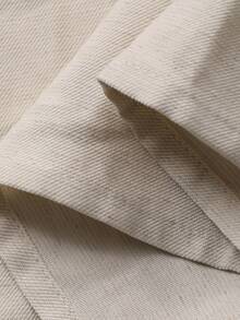 DAZY Women's Casual White Pocket Petal Sleeve Belted Shirt, Spring - Beige - View 10