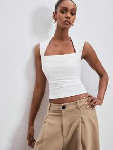 ATUI Studio Blusa casual y poco convencional para mujer, de moda para uso diario - Blanco - Ver 5