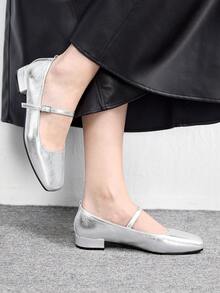 CUCCOO BIZCHIC Zapatos planos para mujer - Plateado - Ver 3