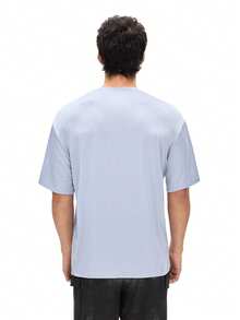 Rest Era Top de pijama para hombres con estampado de letras y unicolor - Púrpura malva - Ver 2