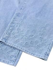 GlowEve Women's Pocket Button Casual Versatile Daily Wear Wide Leg Jeans - Blue - View 3