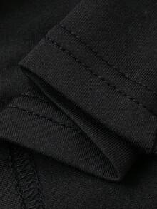 DAZY Damtopp med djup V-ringning och ärmlös passform, minimalistisk design för sommaren - Svart - Visa 7