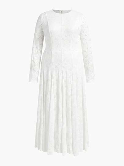 ZEYLAH 大码女式弹力蕾丝长袖连衣裙，春季款