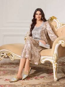 CUCCOO TILAWA Zapatos planos casuales de punta estrecha con diseño bordado para mujer - Caqui - Ver 5