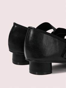 CUCCOO DOLLMOD Women's Black Bowknot Criss-Cross Hook And Loop Strap Square Toe Round Heel Mary Jane Ballet Flats, Retro Classic Style - Black - View 9