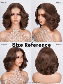 ALL READY WIG Warstwowa cięta topliwa koronka 4x4 bezklejowa peruka z zamknięciem z koronki 100% ludzkich włosów czekoladowy brąz 4# sprężysta fala 180% gęstość peruki stroje wakacyjne podróż festiwal bal na świeżym powietrzu cosplay kampus szkoła plaża ślub kemping stroje wakacyjne stroje letnie wibracje wakacyjne urok elegancki swobodny styl mody y2k ss25 słowa kluczowe - S4 - Zobacz 5