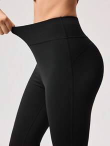 OutZeal 女士运动黑色紧身裤 普拉提休闲速干收腹内置内裤喇叭裤腿运动裤 - 黑色 - 查看 10