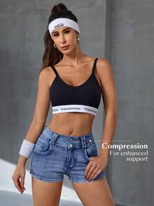 Flexra Shorts vaqueros de corte slim con abertura, versátiles para el verano - Azul - Ver 5