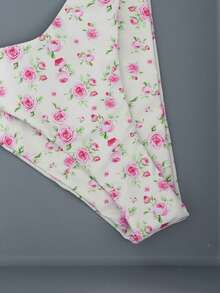 Swim Mod Floral Print Spaghetti Strap Bikini Set, Spring/Summer - Multicolor - View 5