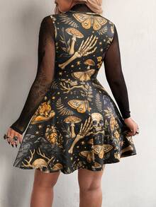 Whyspr Vestido sin mangas con estampado punk de talla grande, primavera/verano - Multicolor - Ver 2