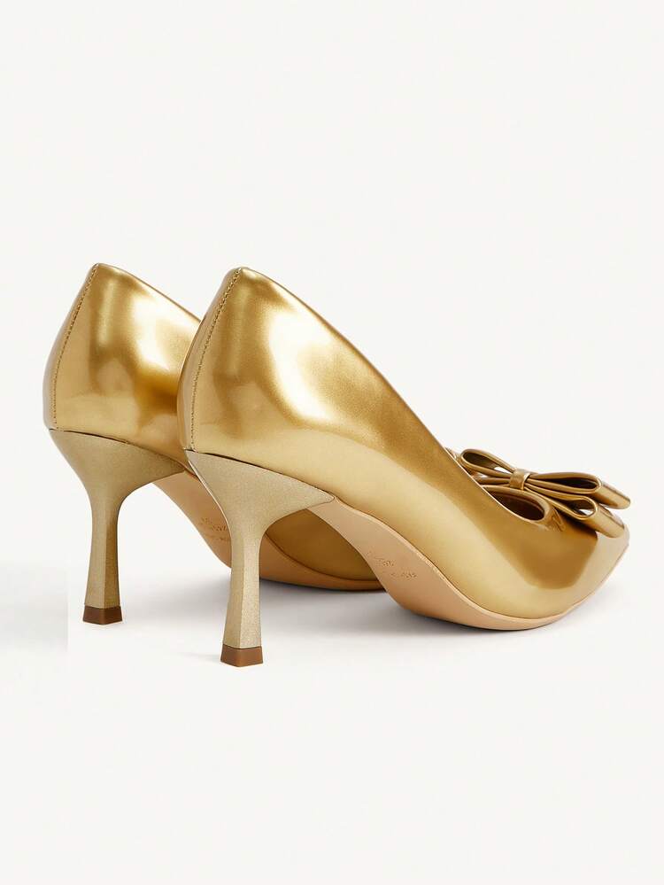 CUCCOO CHICEST 4-Season New Bowknot Pointed Toe Slim Heel Mid-Heel Elegant Commuter Style Simple Comfortable Green Patent Leather Women's High Heel Pumps, Suitable For St. Patrick's Day, Christmas, Date, Afternoon Tea, Workplace Chic Elegant Shoes Wedding Shoes Summer Shoes Bride Shoes