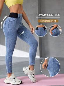 Flexra Women's Casual Skinny Jeans - Blue - View 1