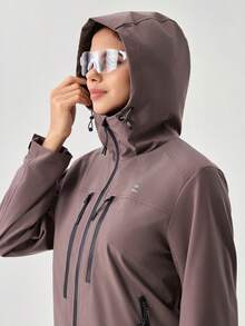 OutZeal Women Shell Jacket Camping Hiking Water-Resistant Mulit Zip Pocket - Purple - View 10