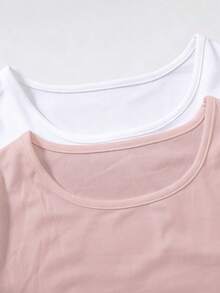 SHEIN 2件装女童纯色圆领舞蹈体操服，弹力修身长袖舞蹈连体衣，春夏款 - 彩色 - 查看 6