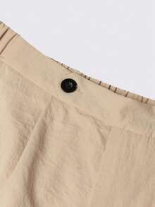 Manfinity Bizformal 男士休闲纯色短袖 Polo 衫和长裤套装，夏季 - 白色 - 查看 4