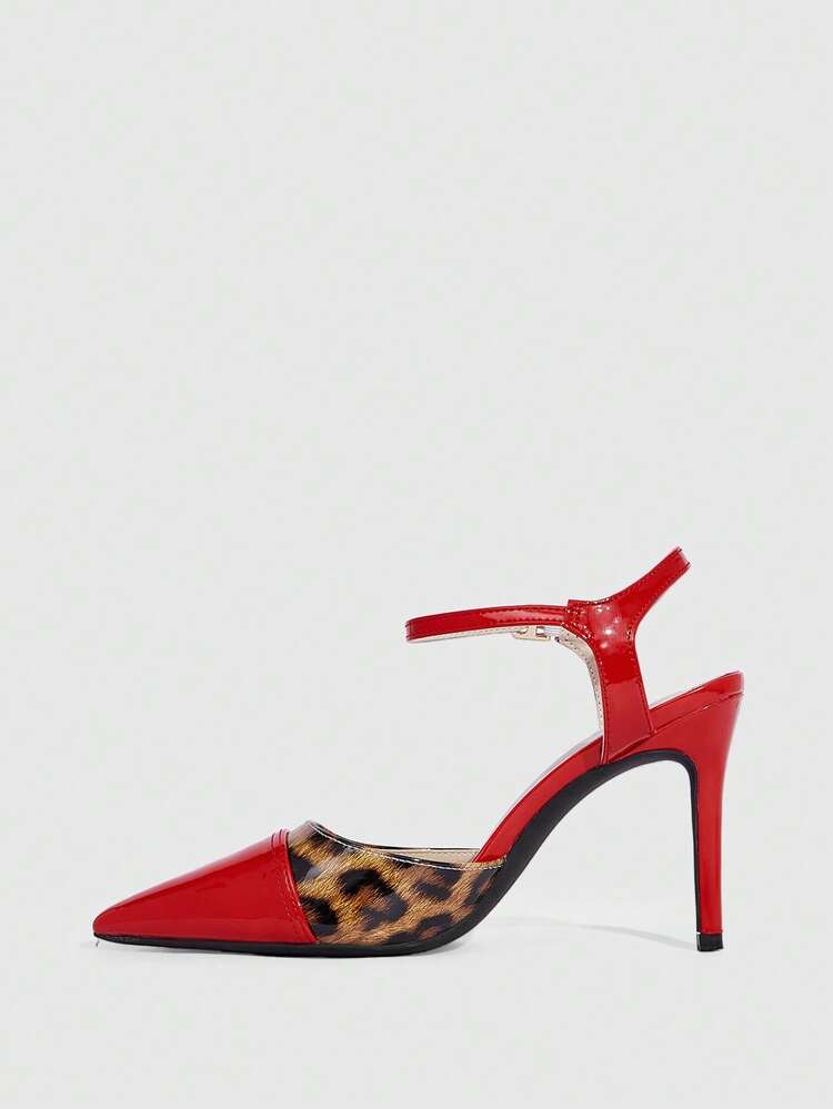 CUCCOO SZL Ladies Summer Sexy Pointed High-Heeled Leopard Print Shoes Spring Shoes