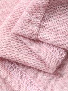 DAZY 3件套简约休闲针织女式睡衣套装 - 粉色 - 查看 7