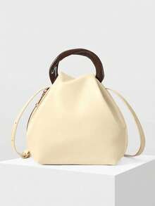 MOTF PREMIUM TAS TANGAN LIPAT WANITA WARNA POLOS, ELEGAN DAN SEDERHANA, UNTUK PAKAIAN SEHARI-HARI UNTUK BEKERJA DAN BERPERJALANAN - Butter Yellow - View 2