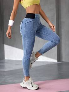 Flexra Women's Casual Skinny Jeans - Blue - View 8