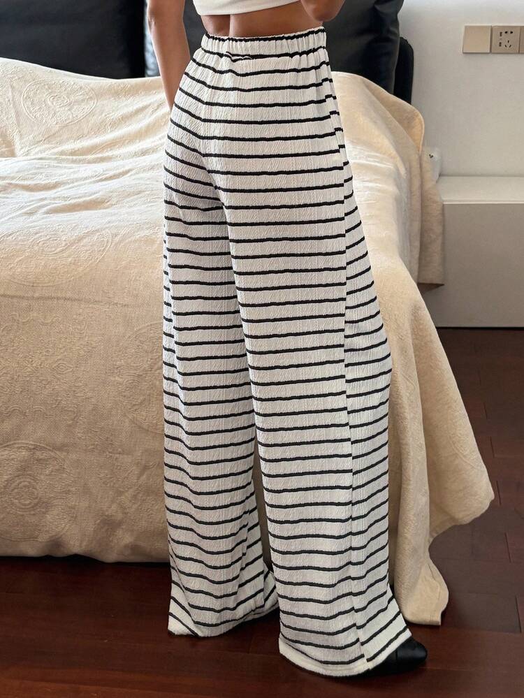 Women's Striped Tie-Up Casual Vacation Pants, Summer