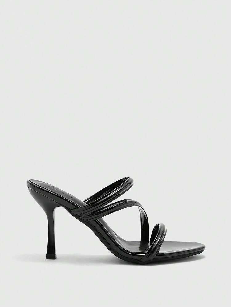 CUCCOO BIZCHIC Women Shoes Spring And Summer New Black Round Toe Thin High Heel Thin Strip Women's High Heel Sandals Fashionable And Comfortable Versatile Commuter Women's Sandals Women's Shoes