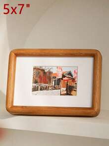 1 pieza Marco de fotos de madera maciza con estructura de espiga y mortaja de alta gama, marco de fotos de escritorio, marco de fotos de madera maciza creativo, regalo de marco de fotos para cumpleaños y graduación - Teca - Ver 8