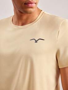Driftmere 男士休闲海鸥印花短袖 T 恤，夏季 - 杏色 - 查看 5