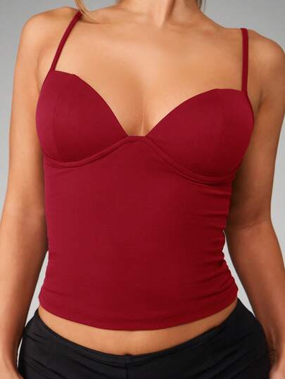 MISSGUIDED Sweetheart Neckline Bustier Corset Tank Top With Thin Straps And Fitted Silhouette For Party Club Wear