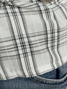 EgrlEra Women's Sexy Plaid Fabric Slim Fit Commuter Minimalist Office Lady Shirt - Multicolor - View 5