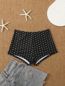 Swim Basics 1pc Women's Polka Dot Print Bikini Bottom, Casual Vacation Swimwear - Multicolor - View 2