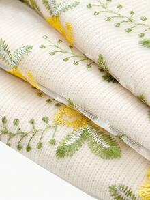 ZEYLAH 对比色网眼花卉刺绣泡泡袖针织上衣 - 彩色 - 查看 9