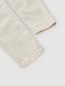 SHEIN ICON Women's Solid Color Minimalist Everyday Denim Jeans - Apricot - View 4