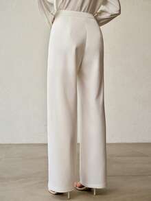 MOTF PREMIUM 女士优雅直筒办公西装裤 - 白色 - 查看 3