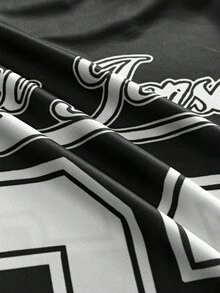 EVRINFINITE 男士黑色数码印花 T 恤和星星图案，休闲涤纶圆领 T 恤，可机洗 - 彩色 - 查看 6