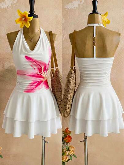 Vestido de estilo dulce y suave para adolescentes, diseño de línea elegante, experiencia cómoda, adecuado para el campus, salidas, fiestas y otras ocasiones, primavera