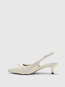 CUCCOO BIZCHIC Casual Minimalist Solid Color Pointed Toe Women Pumps Valentine's Day - Beige - View 10