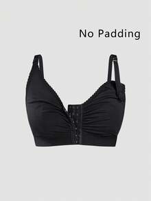 Moonlight&Mama Áo ngực cho bà bầu và cho con bú kiểu dáng tối giản, màu trơn, cài phía trước, thoải mái, giá cả phải chăng, chất lượng cao, bán theo gói, cỡ lớn. - màu đen - Xem 5