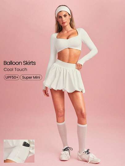 GLOWMODE Valentine's Day Major Moves UV Protection Sweat-Wicking Quick-Dry Cool Feel Built-In Shorts Pocket Anti-Slip Grips Micro Bubble Mini Skirt Golf Tennis Pickleball Daily Casual Wear