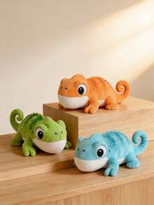 POKOJA LAND Juguete de peluche realista de camaleón, apariencia de camaleón simulada, opciones de color verde, azul y naranja, tela suave, almohada decorativa para el hogar, es un regalo de cumpleaños y sorpresa para Halloween, Pascua, Acción de Gracias, Día del Niño y otros días festivos - Multicolor - Ver 7