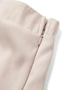GlowEve CURVE Plus Size Women's Summer Elegant 2-Piece Set Ruched Camisole And Skorts,Beige Summer Smart Casual Wedding Guest Outfits,Solid Color Commuter Classy - Brown - View 7