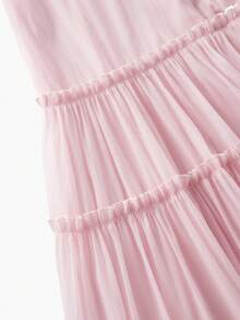 ZEYLAH 贴花荷叶边下摆连衣裙 - 粉色 - 查看 5