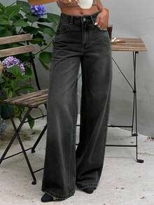 Dazy Tall Tall Women's Casual Straight Leg Jeans - Black - View 4