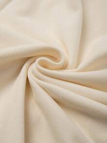 GlowEve CURVE 大码女士优雅仿珍珠结饰经典圆领短袖修身中长连衣裙 - 杏色 - 查看 4